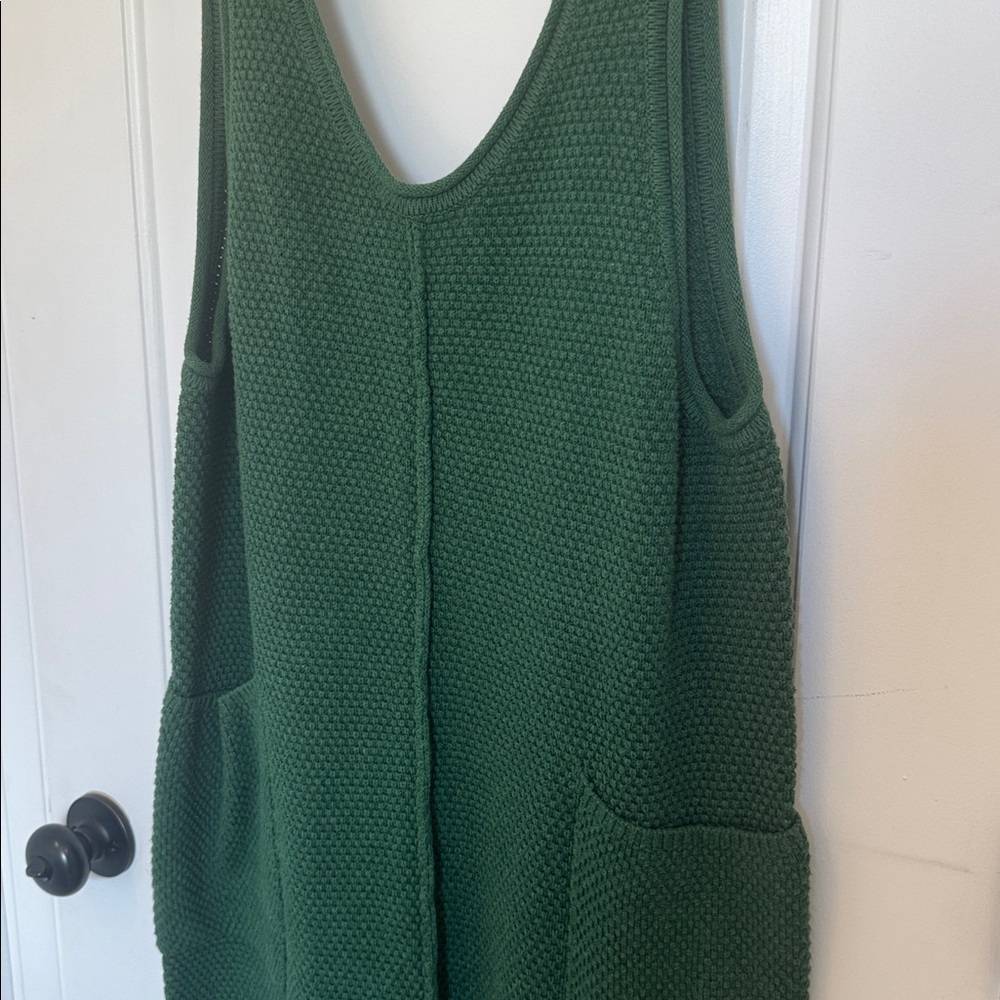 Free People Beach Pine Green Knit Tank Jumpsuit medium - Picture 4 of 8